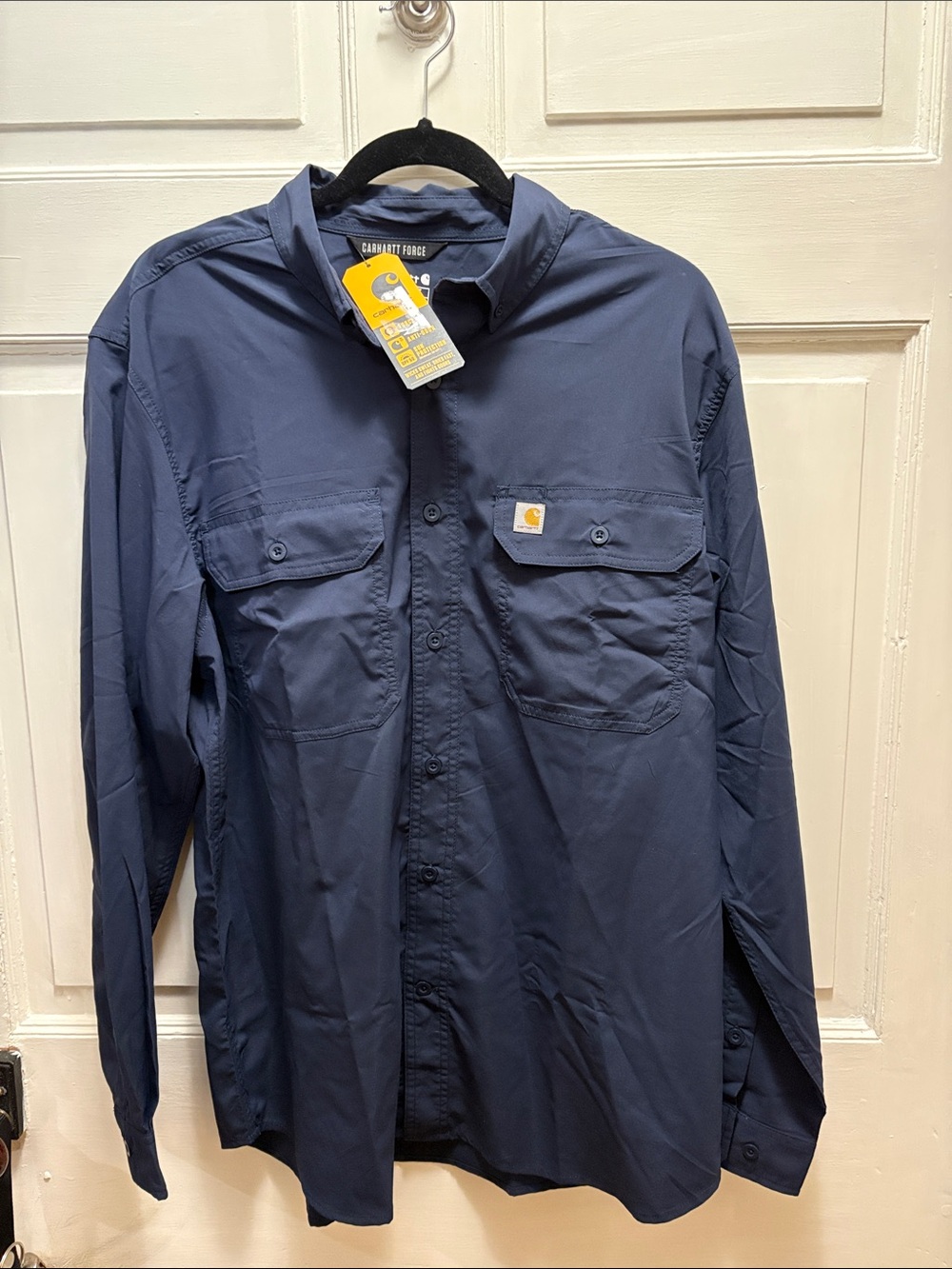 Carhartt Navy Men's Long-Sleeve Casual Button-Down Shirt